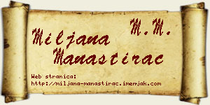 Miljana Manastirac vizit kartica